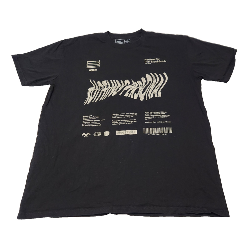 Not Dead Yet HVIII Brand Goods Nothing Personal Black Graphic T-Shirt Men's XL